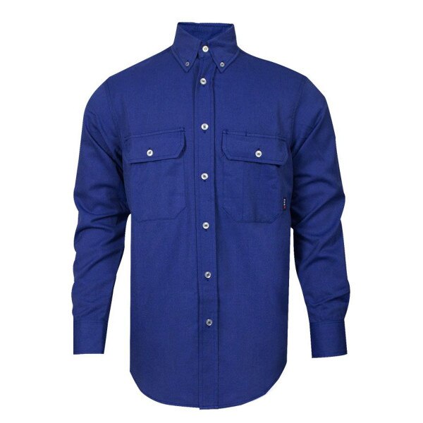 TECGEN 6oz FR Button Down Shirt in Royal Blue